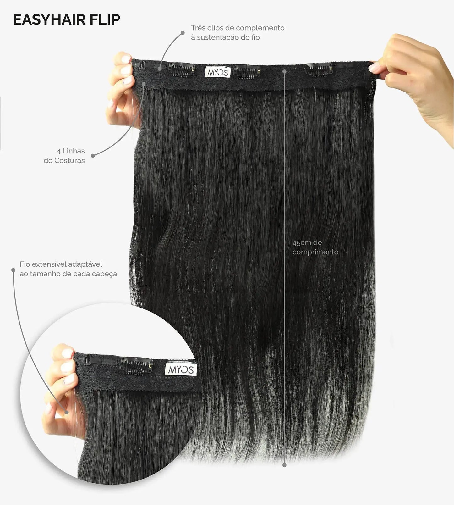 EasyHair Flip 45cm | 70gr (Ponta Fina)