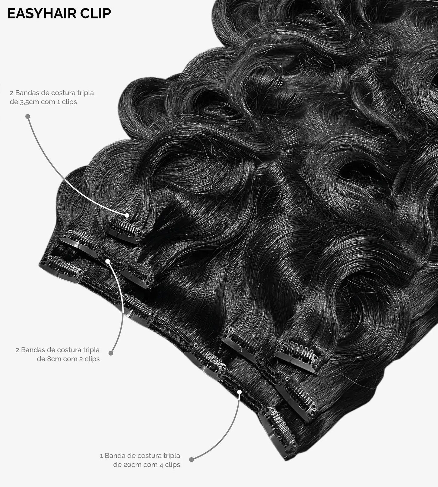 EasyHair Clip 45cm | 70gr (Ponta Fina)